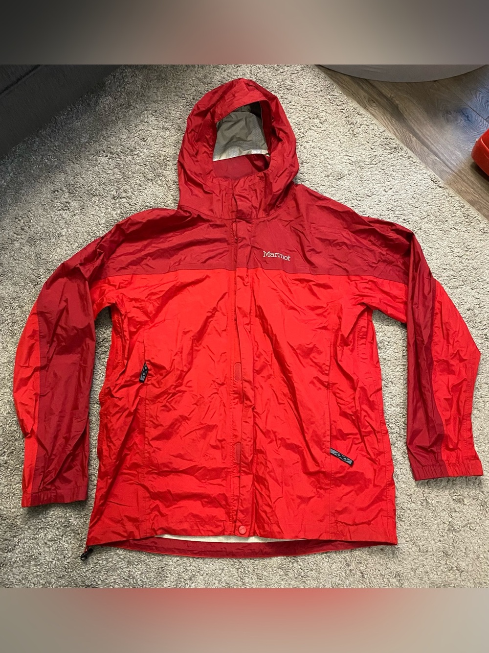 Marmot Red Hooded Rain Jacket
